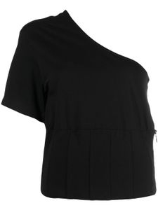 Federica Tosi t-shirt asymétrique à une épaule - Noir