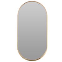 Home & Styling Wandspiegel - ovaal - metaal - goud - 50x25cm
