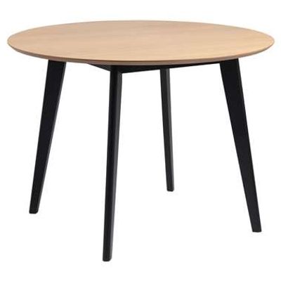 Eetkamertafel Roxy - eiken/zwart - 76xØ105 cm - Leen Bakker