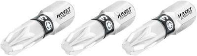 HAZET Bit 2216N-PZ3/3 · 1/4 inch (6,3 mm) zeskant massief · Pozidriv-profiel PZ · 3-delig · SW PZ3
