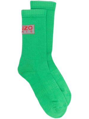 Kenzo chaussettes à logo brodé - Vert