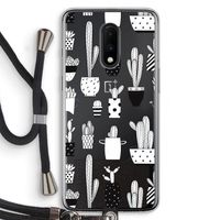 Cactusmotief: OnePlus 7 Transparant Hoesje met koord