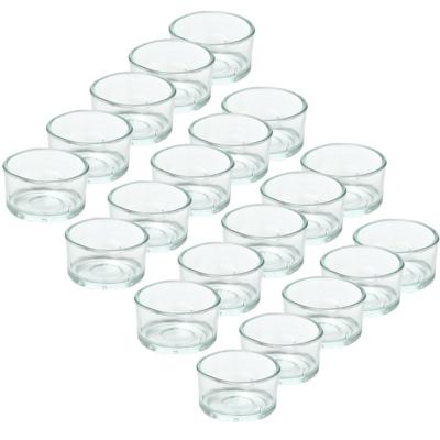 Trend Candles theelichthouder - 20x - glas - transparant - 4x3 cm - waxinelicht