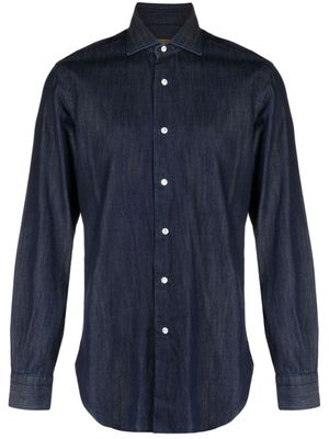 Barba chemise en jean à bords francs - Bleu