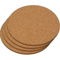 4x Kurken onderzetters 20 cm rond - Panonderzetters