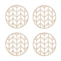 Krumble Pannenonderzetter met pijlen patroon - Beige - Set van 4 - thumbnail