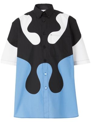 Burberry chemise boutonnée à imprimé abstrait - Bleu