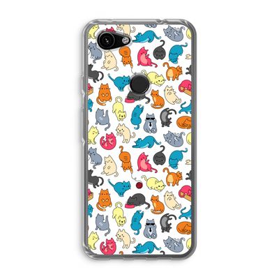 Kleurrijke katten: Google Pixel 3a Transparant Hoesje
