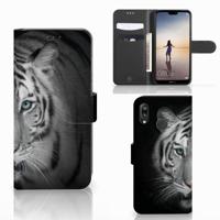 Huawei P20 Lite | Telefoonhoesje | Met pasjeshouder | Tijger