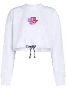 Karl Lagerfeld Jeans t-shirt crop à motif monogrammé - Blanc