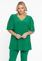 Yoek Tuniek flare met geplooide mouwen | Groen | Maat 38/40 Yoek Tuniek flare met geplooide mouwen | Groen | Maat 38/40