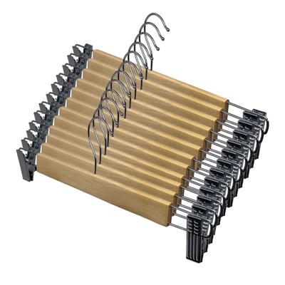 Broeken/rokken kledinghangers - set 12x stuks - hout - 33 cm