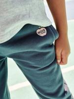 Molton joggingbroek voor meisjes leisteenblauw