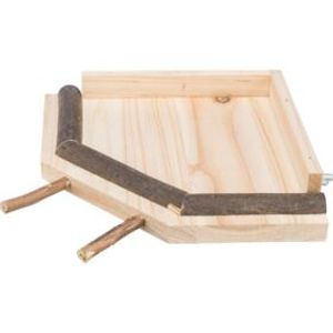 Trixie landingsplaats met zitstokken hout naturel (19X19 CM)