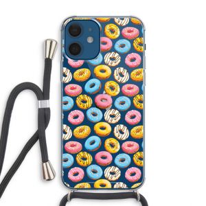 Pink donuts: iPhone 12 Transparant Hoesje met koord