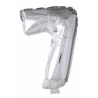 Boland Folie ballon nummer '7' zilver 86cm