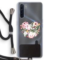 GRL PWR Flower: Oppo A91 Transparant Hoesje met koord