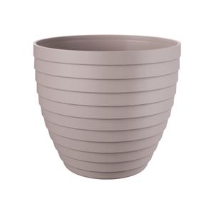 Bloempot/plantenpot Florenzia - taupe - kunststof - D13 x H11,5 cm - voor buiten/binnen