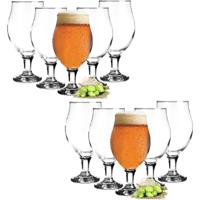 Bierglazen - 12x - op voet - 500 ml - glas - speciaal bier - thumbnail