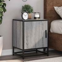 Nachtkastjes 2 st 40x31x50 cm bewerkt hout&metaal grijs sonoma