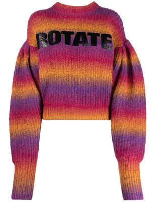 ROTATE BIRGER CHRISTENSEN pull rayé à logo intarsia - Rose