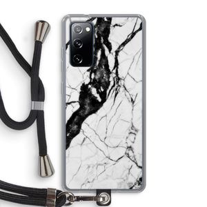 Witte marmer 2: Samsung Galaxy S20 FE / S20 FE 5G Transparant Hoesje met koord