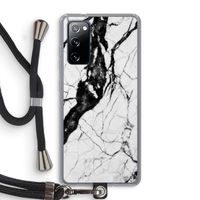 Witte marmer 2: Samsung Galaxy S20 FE / S20 FE 5G Transparant Hoesje met koord