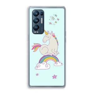Regenboog eenhoorn: Oppo Find X3 Neo Transparant Hoesje
