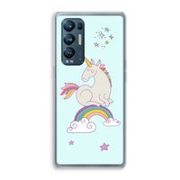 Regenboog eenhoorn: Oppo Find X3 Neo Transparant Hoesje
