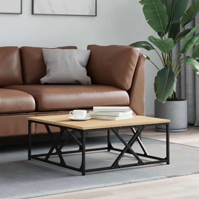 Salontafel 70x70x30 cm bewerkt hout sonoma eikenkleurig