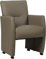 Grijze leren moderne eetkamerfauteuil Pleasure - Toledo Leer Smog (grijs leer)