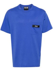 Versace Jeans Couture t-shirt en coton à patch logo - Bleu