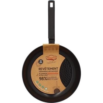 Koekenpan - MENASTYL - 6020638 - Gesmeed aluminium - 28 cm - Zwart - Geschikt voor alle kookplaten, inclusief inductie