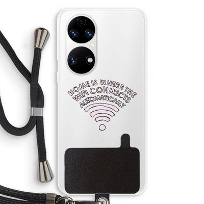 Home Is Where The Wifi Is: Huawei P50 Transparant Hoesje met koord