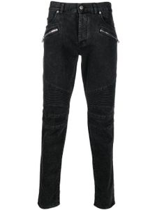 Balmain jean skinny à taille basse - Noir