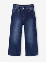 Wijde meisjesjeans medium lichaamsbouw donkerblauw