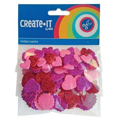 Haza Witbaard Foamstickers hartjes en rondjes, 132st.