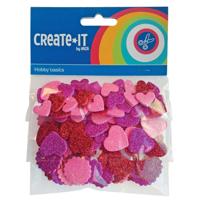 Haza Witbaard Foamstickers hartjes en rondjes, 132st.