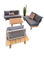 Lunar loungeset acacia white wash/rope dark grey/mystic grey - Driesprong collection