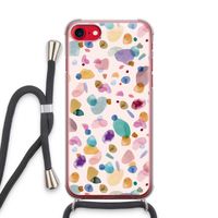 Terrazzo Memphis Pink: iPhone SE 2020 Transparant Hoesje met koord Terrazzo Memphis Pink: iPhone SE 2020 Transparant Hoesje met koord