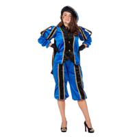 Pietenpak roetveeg Piet Luxe - blauw - pieten verkleed kostuum 3-delig - volwassenen - thumbnail