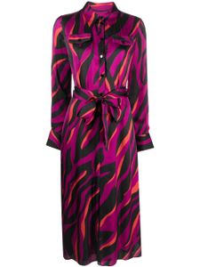 PINKO robe-chemise ceinturée à imprimé graphique - Rose