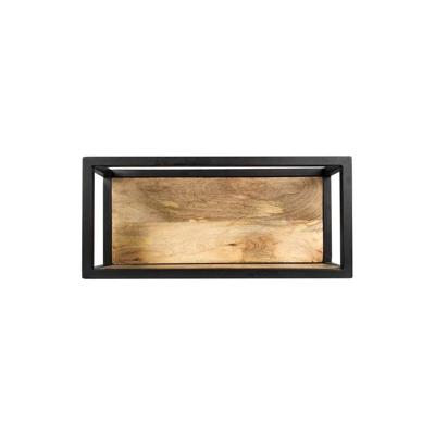 Leen Bakker - HSM Collection Wandbox Levels - Naturel/ - 55x18x25 Cm - IJzer - Zwart