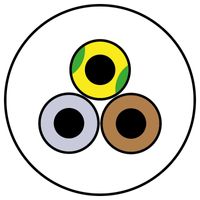 Snoer 3x0,75 vmvl transparant zilver rond rol 100meter