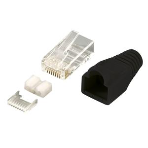 LogiLink MP0022 RJ45-connector, Cat 6, afgeschermd Stekker, recht Aantal polen: 8P8C Zwart 100 stuk(s)