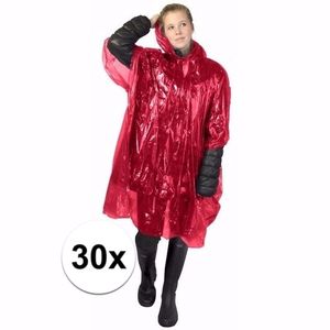 30x wegwerp regenponcho rood