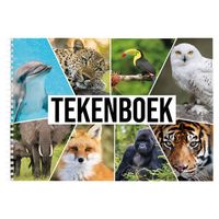 2x A4 Tekeningen papier boek/ tekenboek/ schetsboek met dieren kaft - Schetsboeken - thumbnail