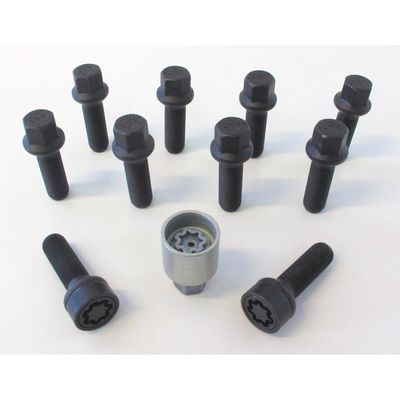 H&R Wielboutenset bolkonisch R14 M14x1.50 - Lengte 50mm - Zwart - 10 stuks (bv. Mercedes, VW T4) - i HRB1455002SET
