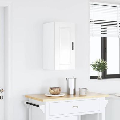 Keukenwandkast Porto bewerkt hout hoogglans wit
