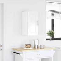Keukenwandkast Porto bewerkt hout hoogglans wit